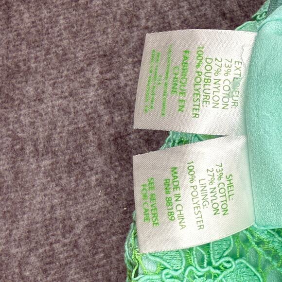 Lilly Pulitzer Meryl Dress Poolside Mint Lace Overlay 3/4 Sleeve V-Neck Cocktail - Picture 8 of 10